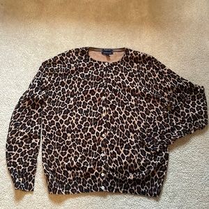 Lands' End Leopard Print Cardigan